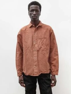 Tender462 Millwheel Barley Twist Cotton Shirt - Tan Wattle