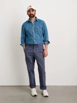 Alex MillField Cotton Herringbone Pant - Storm Blue -Modern Pant Wear Shop Alex Mill Field Pant Cotton Herringbone Storm Blue 20230407051914 1