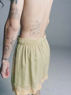 BODECitron Silk Deco Zig-Zag Short - Apricot -Modern Pant Wear Shop BODE Citron Silk Deco Zig Zag Short Apricot 20221202023022