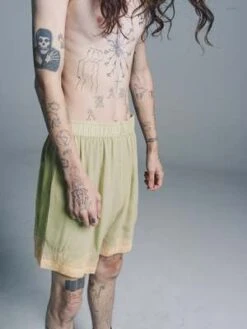 BODECitron Silk Deco Zig-Zag Short - Apricot -Modern Pant Wear Shop BODE Citron Silk Deco Zig Zag Short Apricot 20221202023024