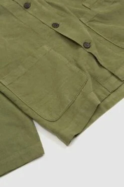 Universal WorksBakers Overshirt - Olive -Modern Pant Wear Shop Bakers Overshirt Fine Cord Olive 20230814211535 2