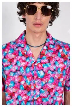 Graphia New YorkCamp Collar Print Short Sleeve Shirt - Red Floral Dream -Modern Pant Wear Shop Camp Collar Red Floral Dream Print Short Sleeve Shirt 20210405005306 1