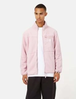 Carrier GoodsBorg Zip Through Fleece Jacket - Rose -Modern Pant Wear Shop Carrier Goods Borg Zip Through Fleece Jacket Rose 20221029040738