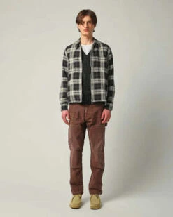 CorridorDobby Plaid Zip Shirt - Black -Modern Pant Wear Shop Dobby Plaid Zip Shirt 20231013003403 2