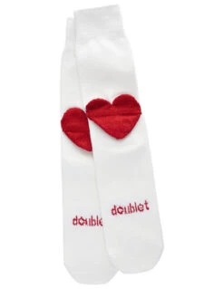 DoubletRed Heart Heel Socks - White -Modern Pant Wear Shop Doublet Red heart heel white socks 20221027081233 1