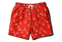 MilworksEasy Swim Trunk - Coral/Nautical Print