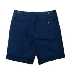 FreshCotton One-Pleat Shorts - Navy -Modern Pant Wear Shop FRESH Cotton One Pleat Shorts In Navy 20230529172132 2