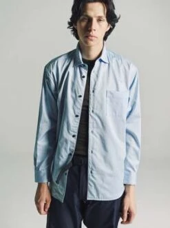 GR10KClean Poplin Polartec Long Sleeve Shirt - Blue