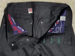 Left Field NYC14 Oz Greaser Maria. Mitsui Denim - Black -Modern Pant Wear Shop Left Field NYC 14 oz Greaser Maria Mitsui Denim Black 20230802224701 2