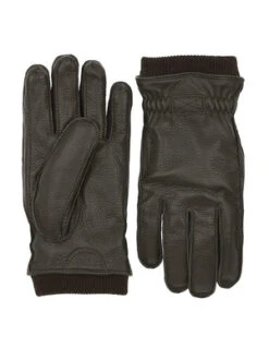 HestraMalte Leather Gloves - Dark Forest