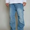 JOWA.JOWA Mid Wash Cargo Denim Pants -Modern Pant Wear Shop Mid Wash Cargo Denim Pants 20230717233728