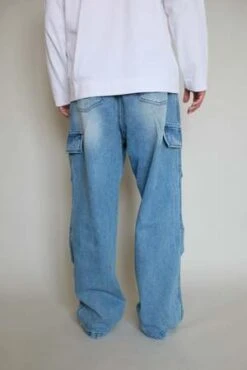JOWA.JOWA Mid Wash Cargo Denim Pants -Modern Pant Wear Shop Mid Wash Cargo Denim Pants 20230717233729 1