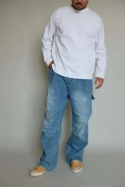 JOWA.JOWA Mid Wash Cargo Denim Pants -Modern Pant Wear Shop Mid Wash Cargo Denim Pants 20230717233729 3