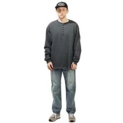 Human MadeOVERSIZED HENLEY NECK L/S T-SHIER - NAVY