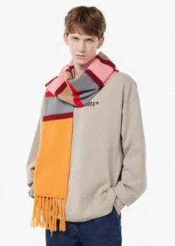 A Personal Note 73Wool Scarf - Orange Stripe