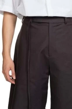 P. AndradeWide Leg Shorts - Grey/Brown -Modern Pant Wear Shop P Andrade Wide Leg Shorts Grey Brown 20221110140201