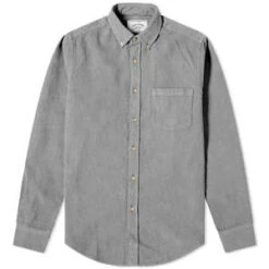 Portuguese FlannelLobo Corduroy Shirt - Light Grey
