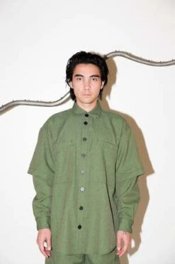 KkCoPierced Double Button Down - Fern