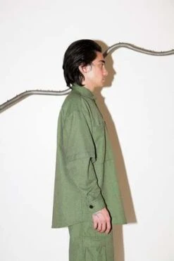 KkCoPierced Double Button Down - Fern -Modern Pant Wear Shop Pierced Double Button Down in Fern 20231009221700 3