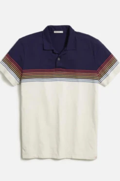 Marine LayerSS Engineered Stripe Polo