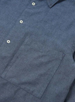 Universal WorksSquare Pocket Brushed Twill Shirt - Blue -Modern Pant Wear Shop Square Pocket Brushed Twill Shirt Blue 20230921001718 2