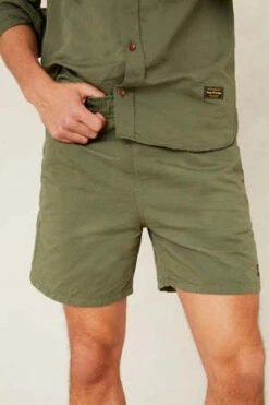 Kings Of IndigoKings Of Indigo Bidatsu Linen Mix Shorts - Treetop