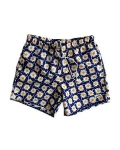 Batherradial Swim Trunk - Navy Radial Flower